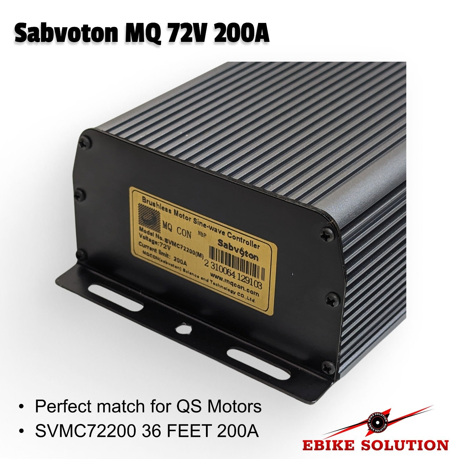 Black electronic component with 'Sabvoton' branding on a white background