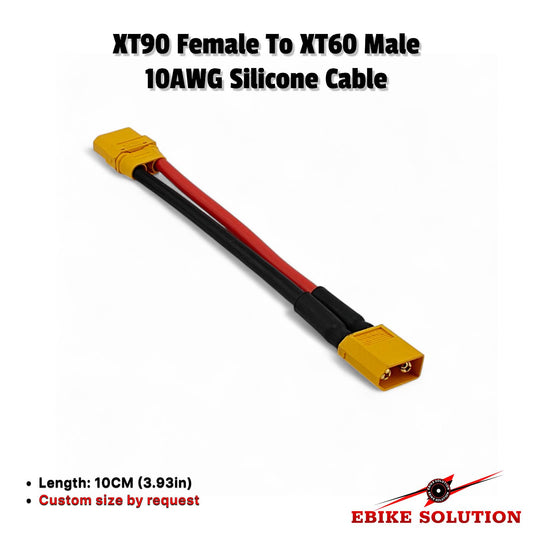 Ebike Battery Adapter XT90 Female To XT60 Male 10AWG Silicone Cable 48/72v 3000w
