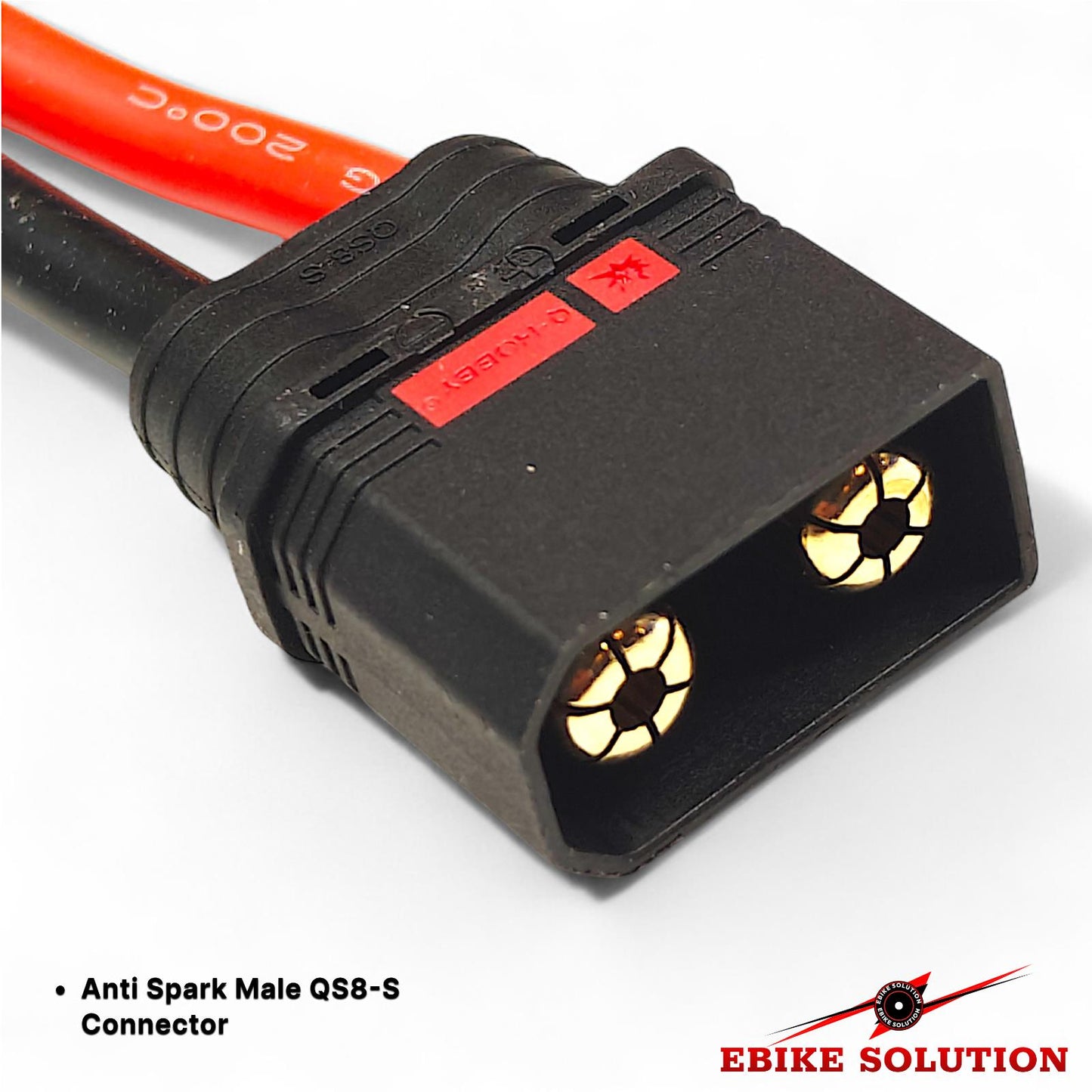 Anti Spark Male QS8-S Connector to M6 Ring Terminals Ebike Battery Connector