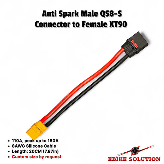 Anti Spark Male QS8-S Connector to XT90 Ebike Battery Connector