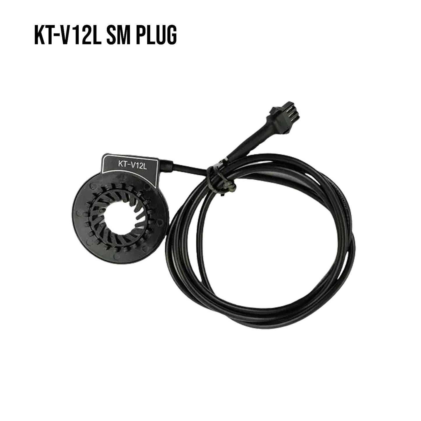 KT-V12L SM plug with black cable on a white background