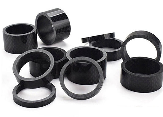 Stem Spacers Carbon Fiber Headset Fork Washer 1-1/8" Threadless Parts 11Pcs/Set