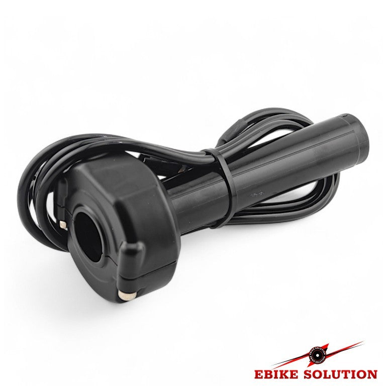 Black electric bike throttle cable on a white background with 'Ebike Solution' branding.