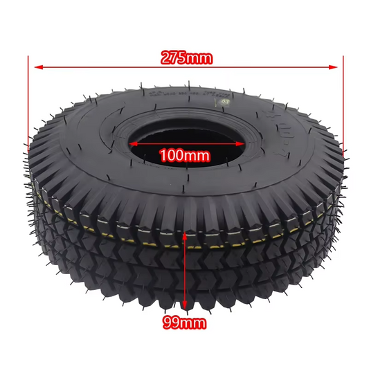 Tyre 4.00-4 Black Pneumatic Chevron Tread Mobility Scooter 4 Inch Wheel Rim 4ply