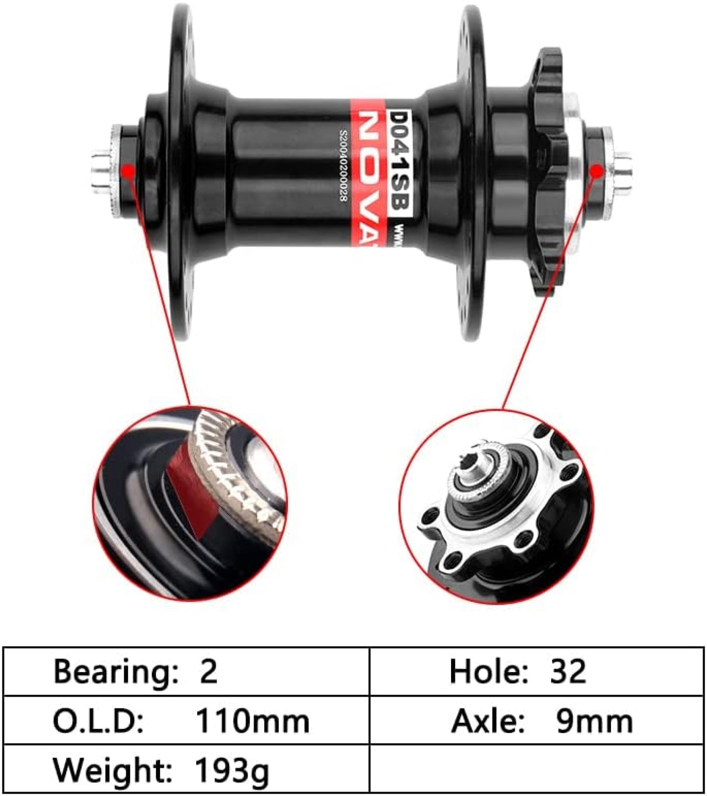 Mountain Bike Hub D041SB D042SB 24/28/32/36 Hole Quick Release with Axle