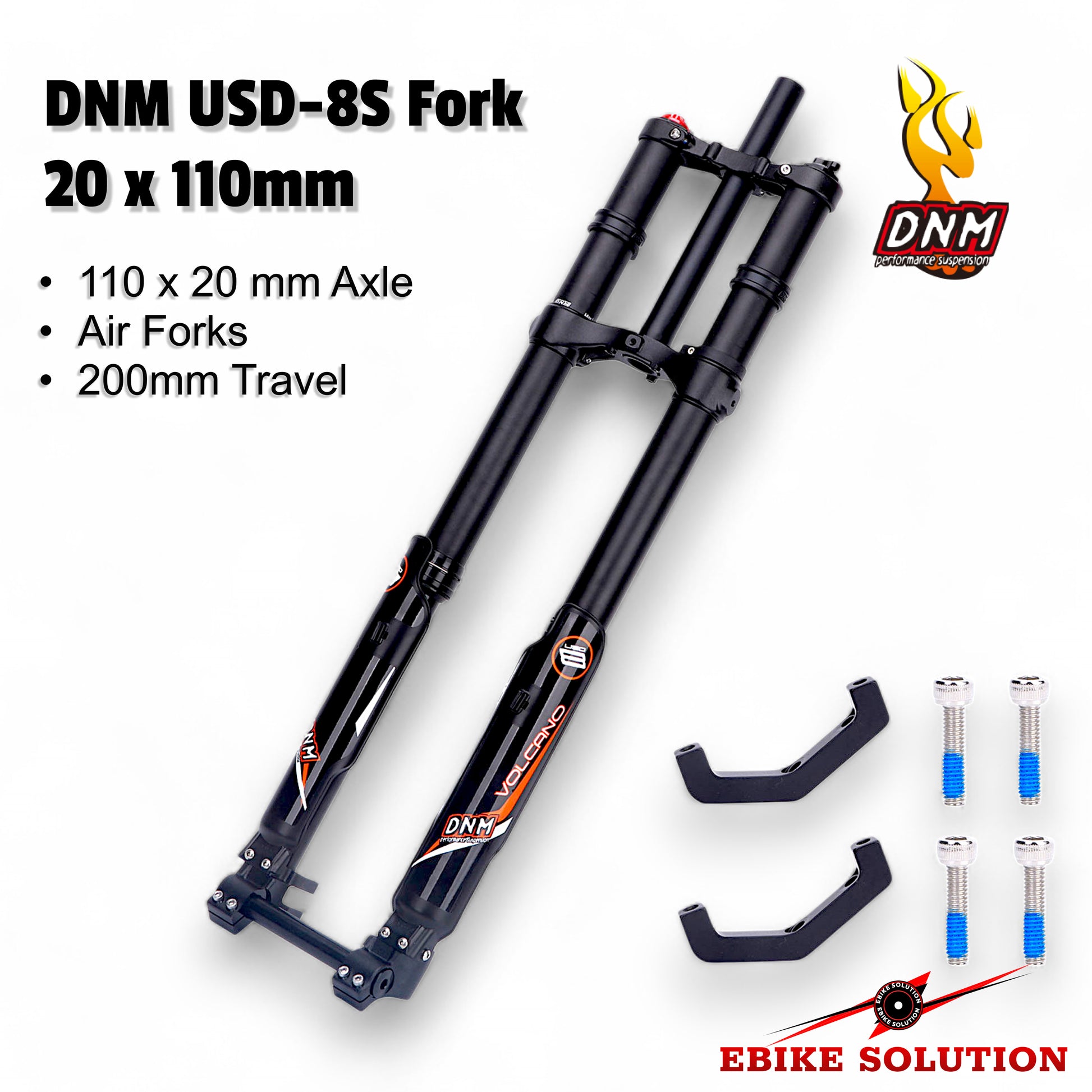 DNM USD-8S Suspension Fork Downhill DH MTB Air 1-1/8" 203mm 20mm Axle