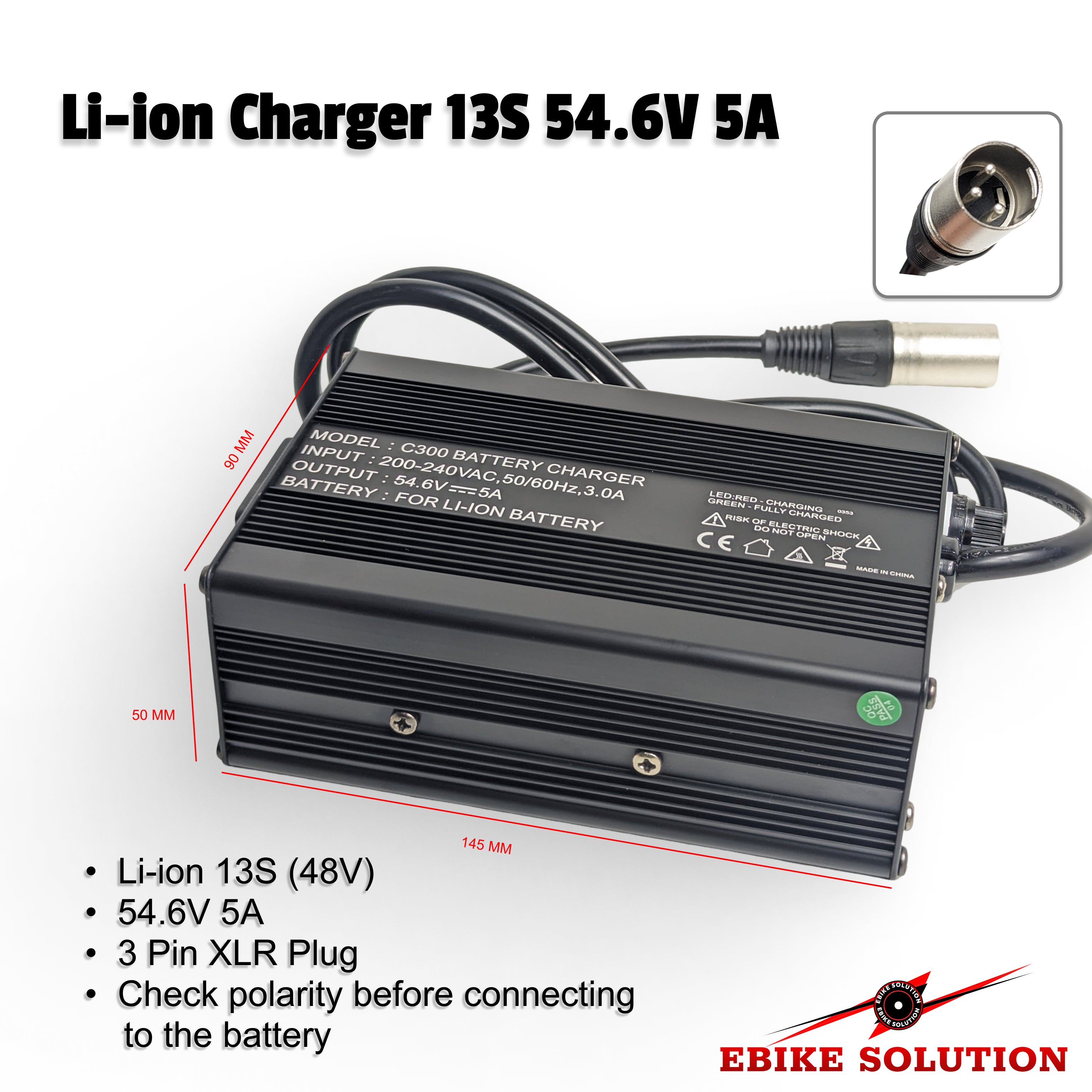 thumbnail image 2 of 48v Battery Charger New 48v 5a Battery Charger Bike 48v Lithium 48... 2 of 12