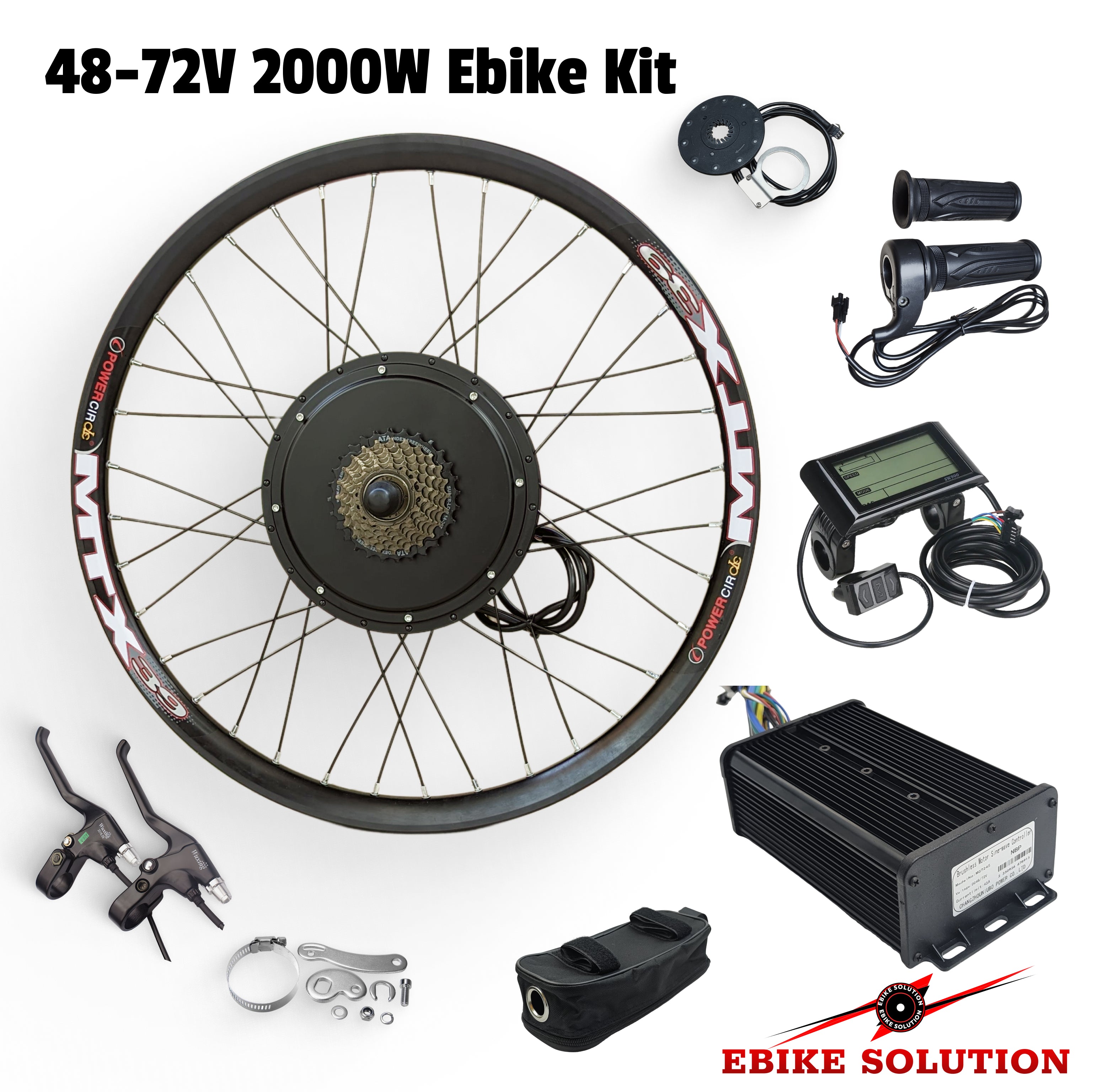 48 72V 45A 2000W Ebike Kit Rear Electric Bicycle Wheel MTX Enduro UK 48-72v-45a-2000w-ebike-kit-rear-electric-bicycle-wheel-mtx-enduro-uk