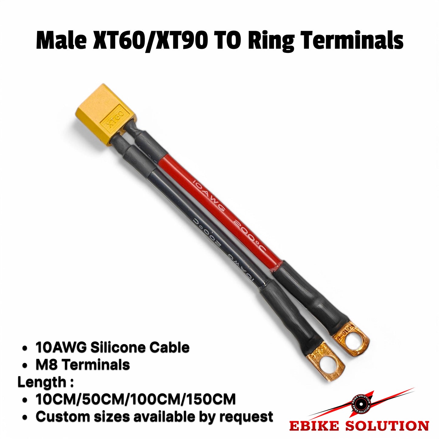 XT60/XT90 Male to Ring Terminals RC Lipo Battery Connector Ebike 3000w