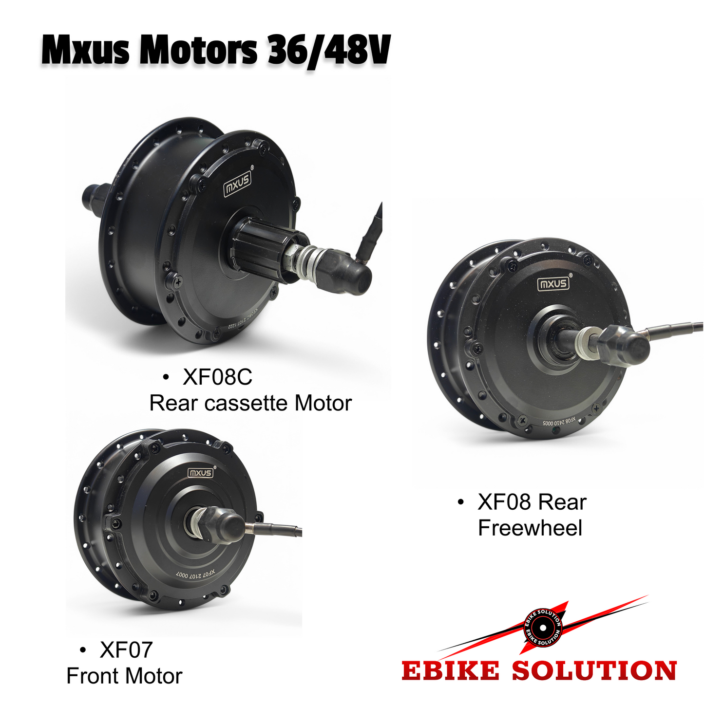 MXUS 36V 48V 250W 350W 500W High Speed Brushless Gear Hub Motor
