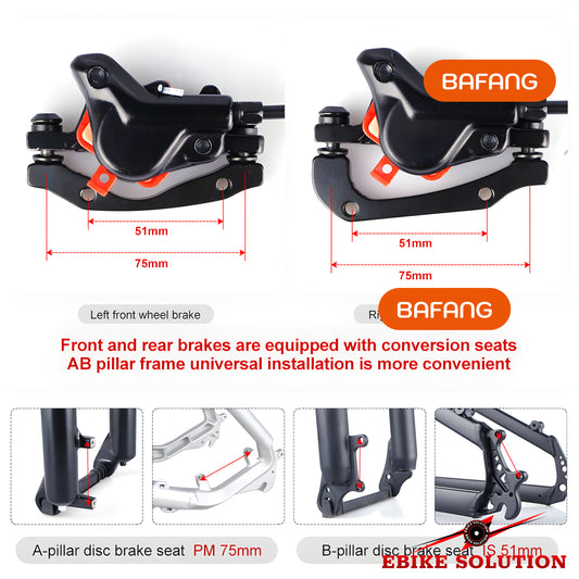 Hydraulic Disc Brake For BAFANG Ebike Hub/Mid Drive Motor Wheel Bicycle Brake