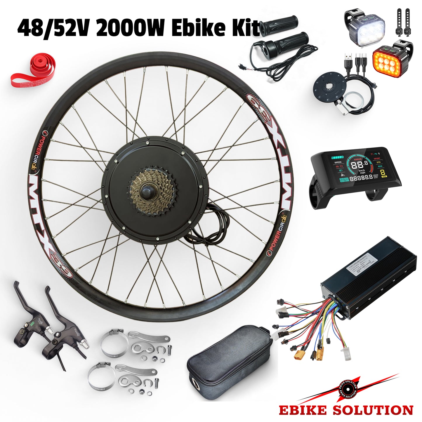 48/52V 40A 2000W Ebike Kit Rear Electric Bicycle Wheel MTX Enduro UK