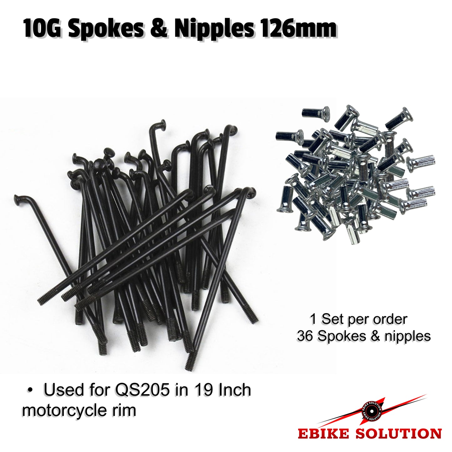 QS Motor 10G Spokes for 19 Inch Motorcycle Rim