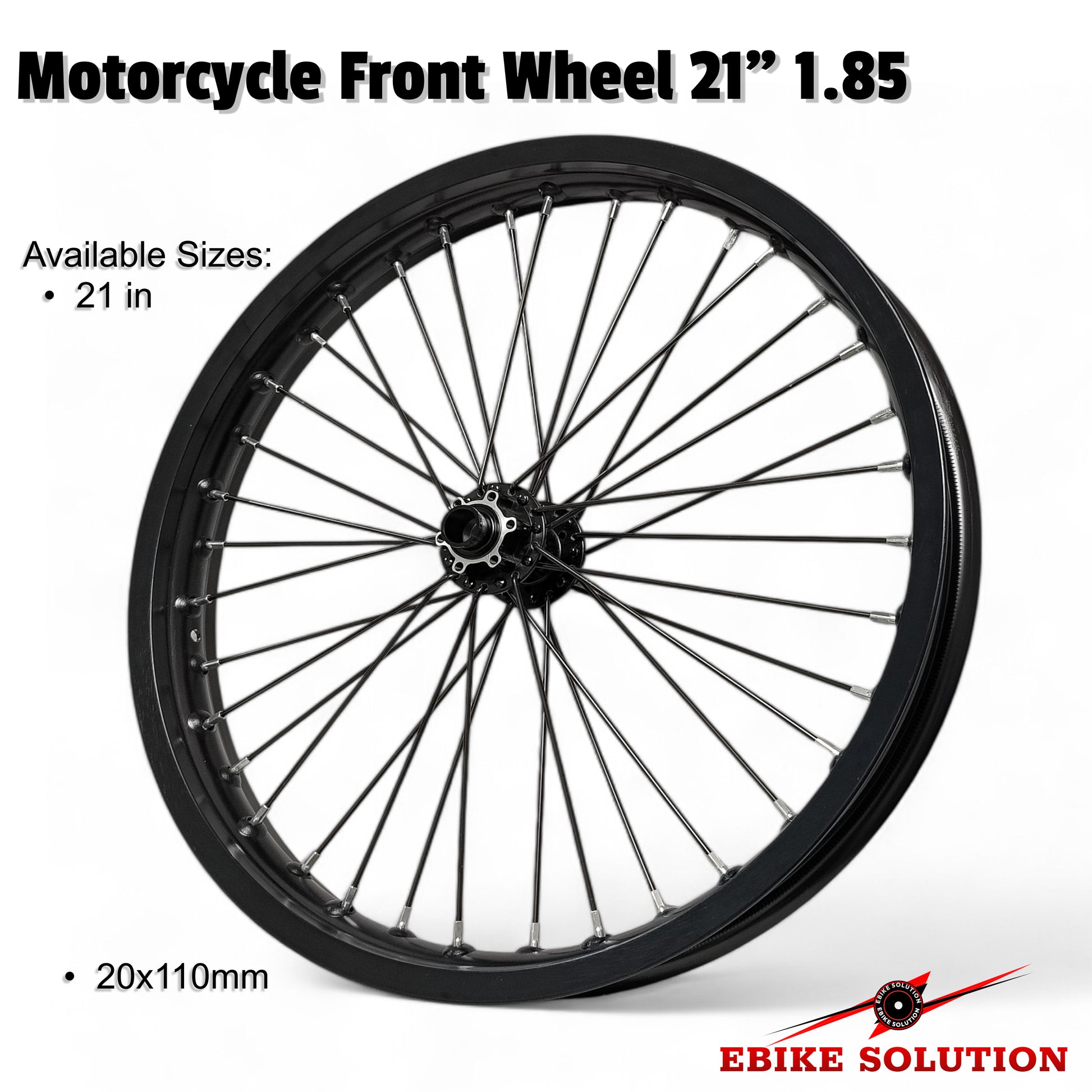 Stealth Bomber/Surron Ebike Enduro Front Wheel 20x110mm Dual Brake Side Hub 21 Inch