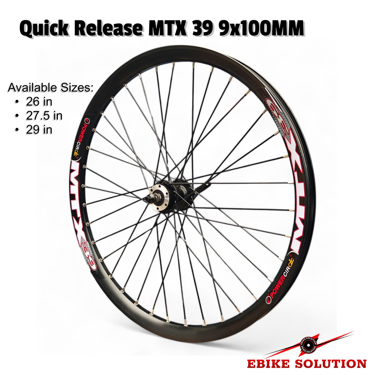 Dual Layer MTX39 Rim Quick Release Front Wheel 100x9MM For MTB EBike