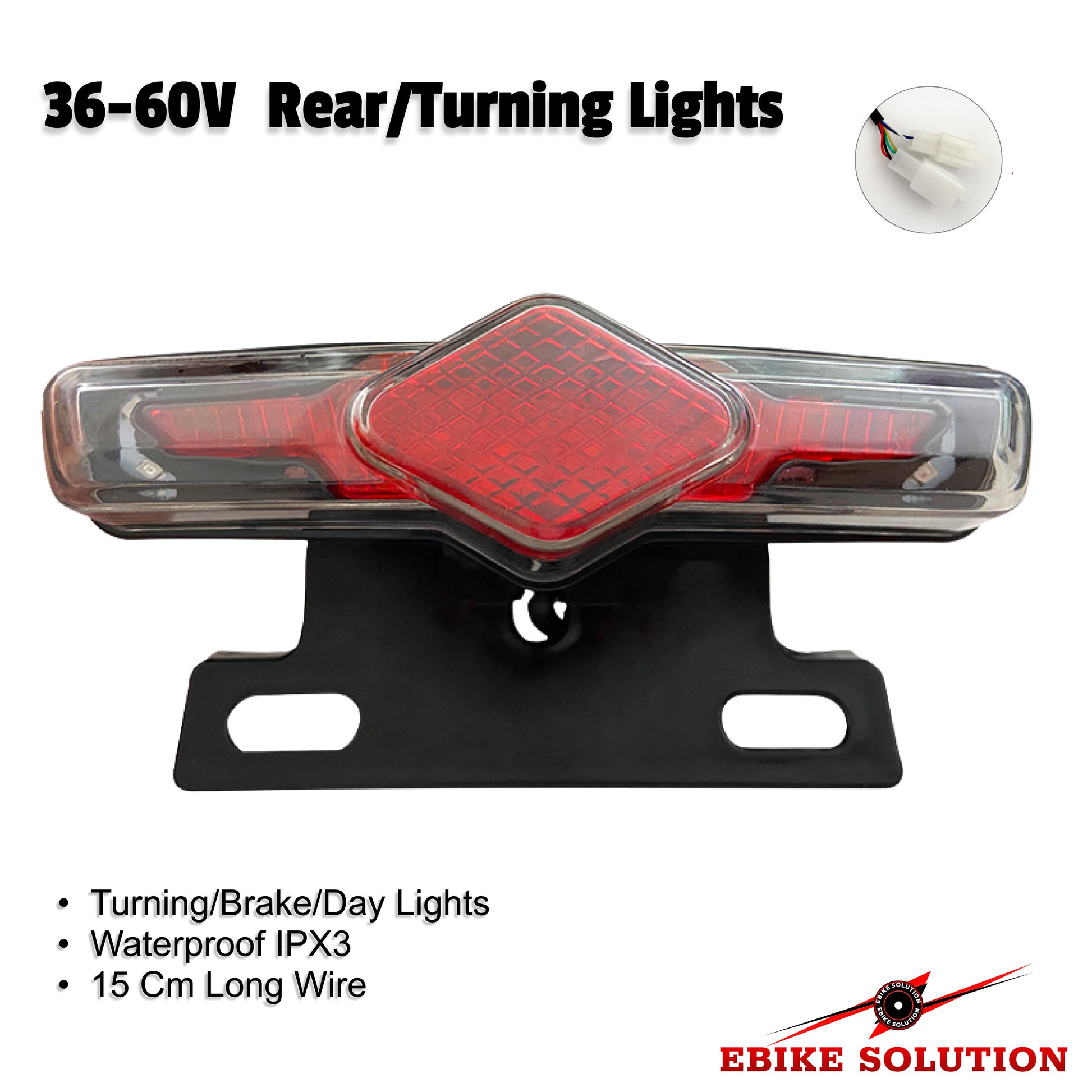 36V-72V Electric Bicycle Ebike Taillight Turn Signal Rear Rack Lamp Tail Light N