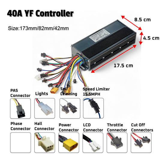 Ebike Brushless Motor Controller YF 48-72V 40A Sine Wave Dual Mode