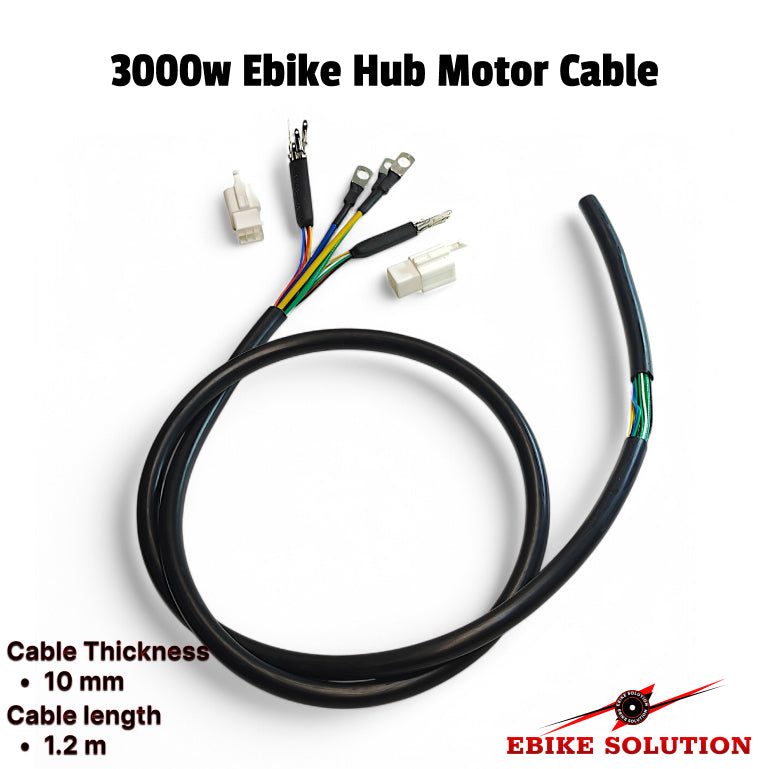 Ebike Scooter 3000w Hub Motor Cable Replacement 10mm External Dimension
