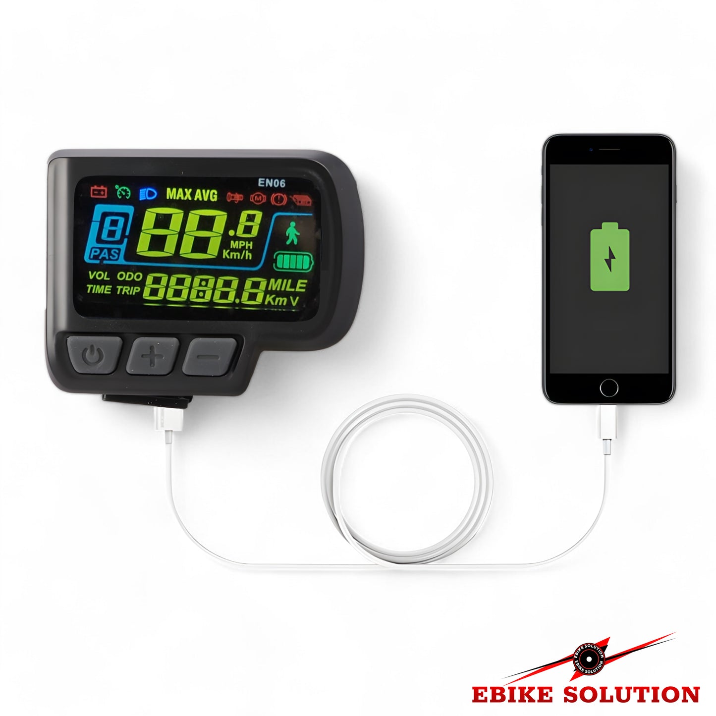 EN06 Ebike LCD Display Control Panel 36V/48V Electric Bicycle Scooter 5 Pin UK