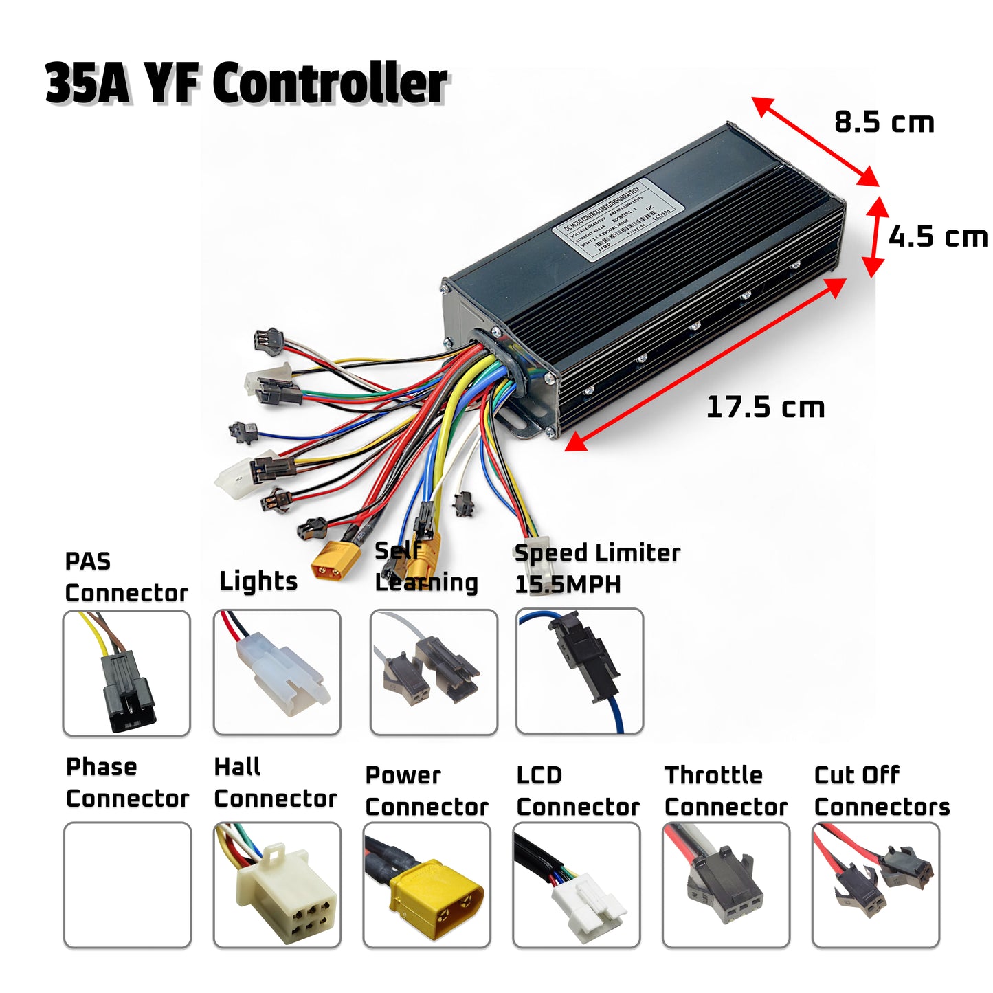 Ebike Brushless Motor Controller YF 48-72V 35A Sine Wave Dual Mode