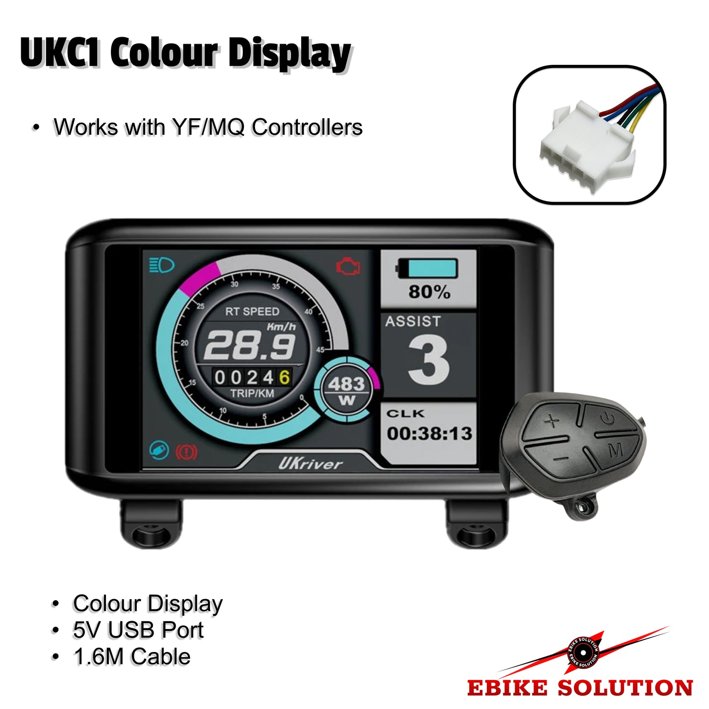 48v/72v 45a MQ Ebike Controller Bundle UKC1 Display 2500w-3000w Control Panel