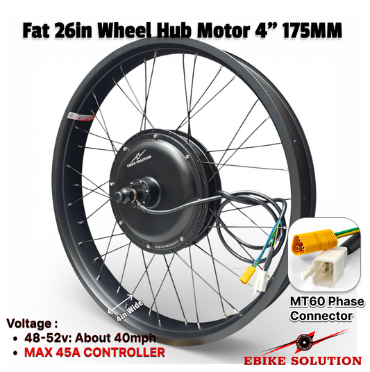 Fat Wheel 48/52V 2000W 20/26in 4" 175MM Ebike Hub Motor Electric Bike MTB DIY