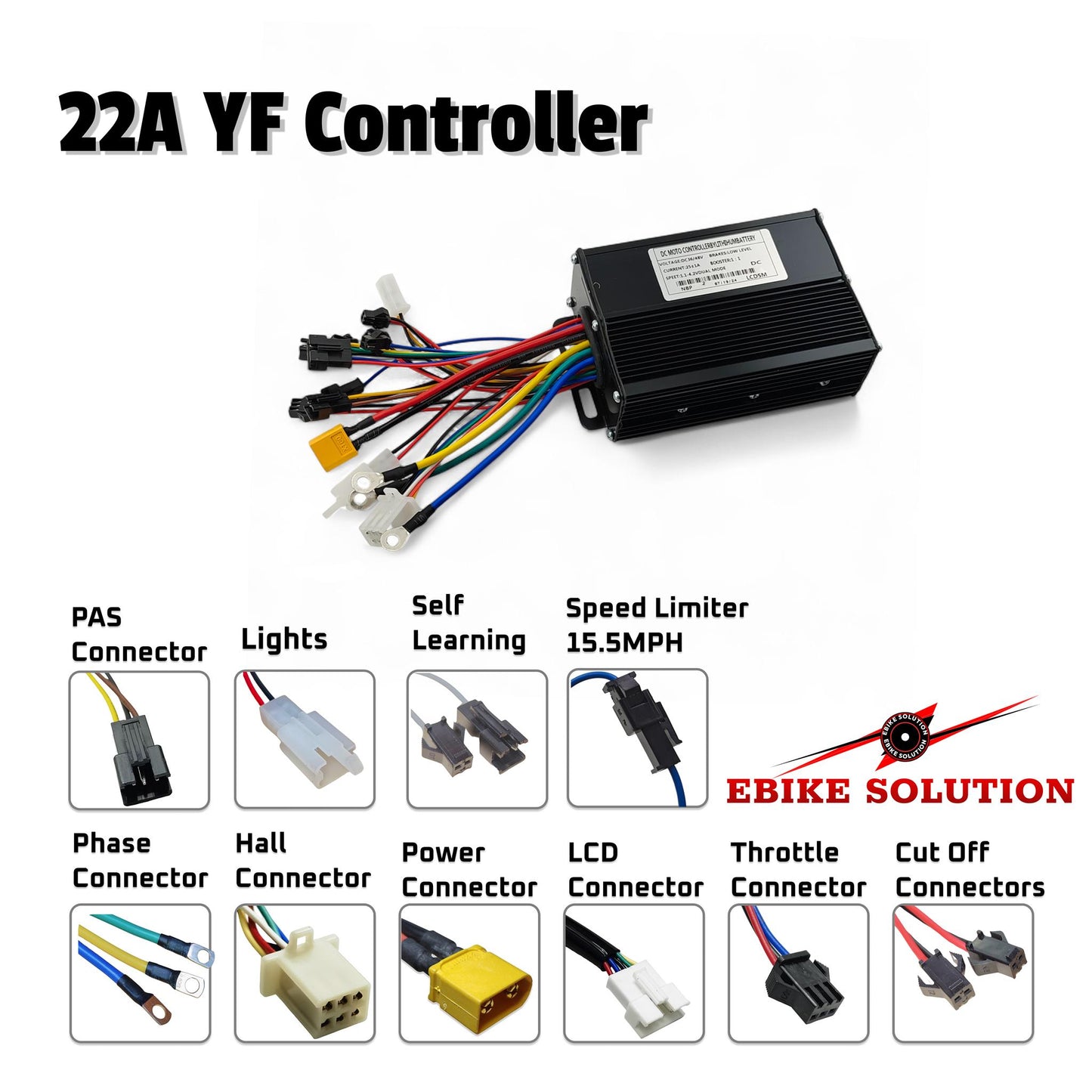 22A YF Controller with connectors and features on a white background