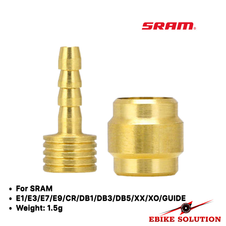 Two brass connectors with SRAM branding on a white background