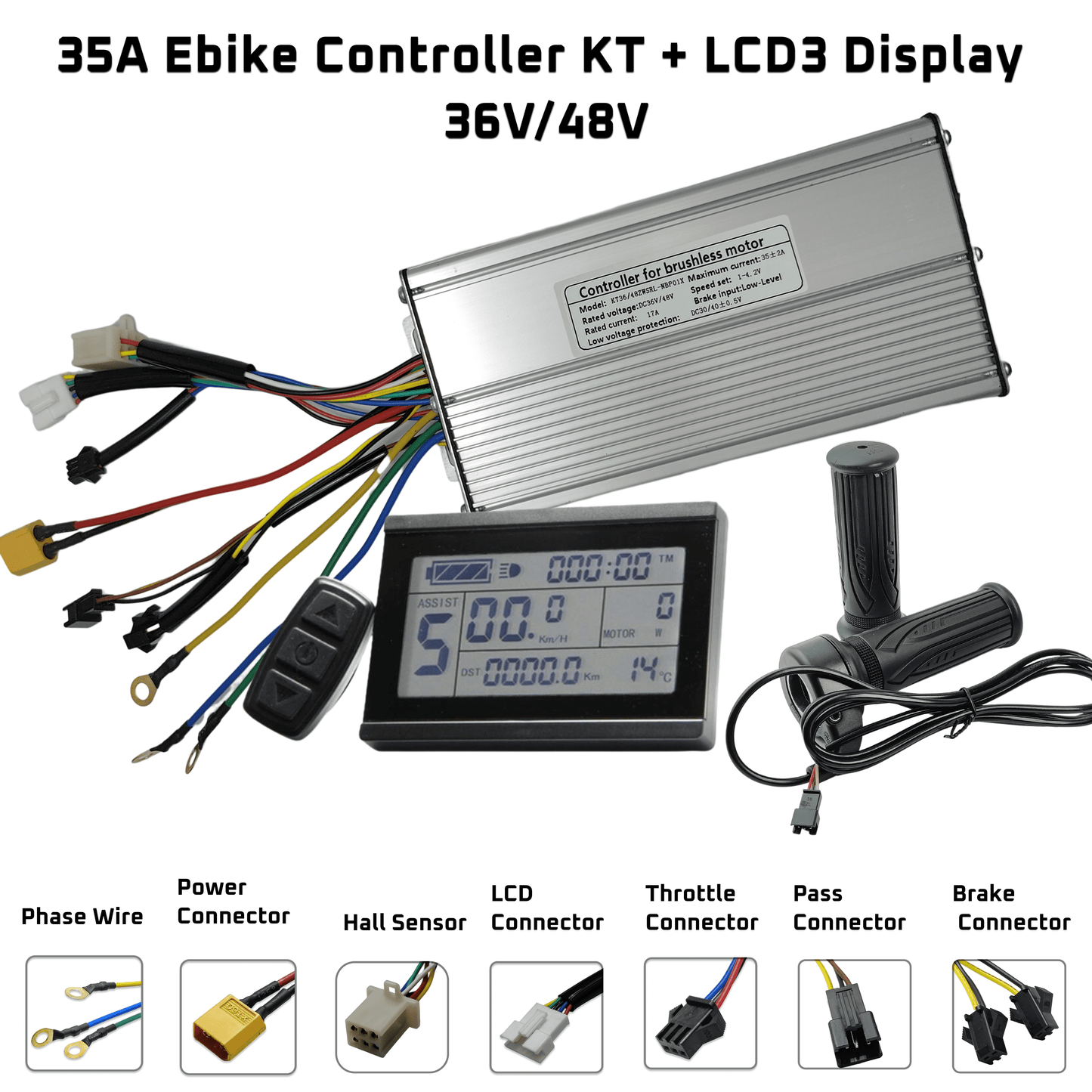 Ebike Motor Controller 35A KT LCD3 Full Twist Throttle  uk stock ebike solution