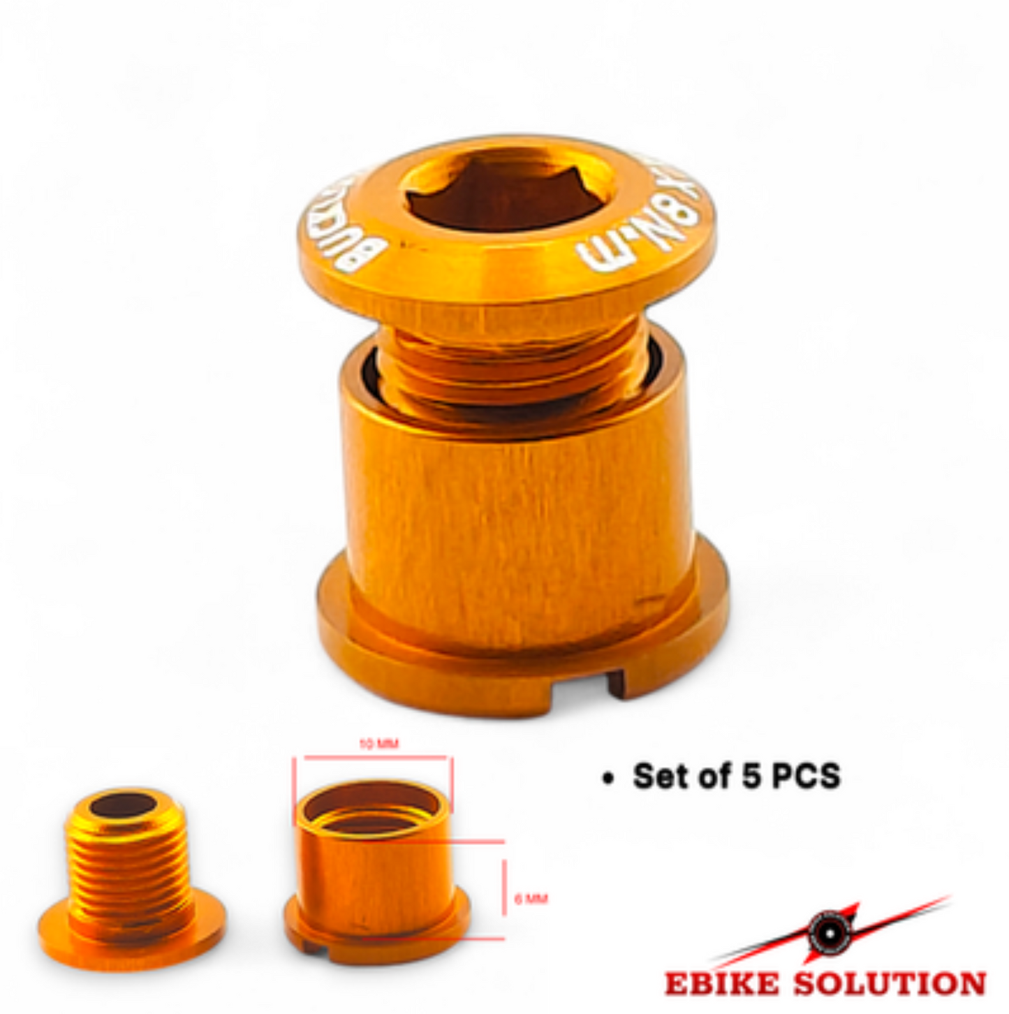5PCS MTB Road Bike Single Chainring Bolts Sprocket Screw 6mm