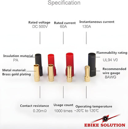 10Pairs XT150 Banana Bullet Adapter Male Female For FPV Racing RC LiPo Battery