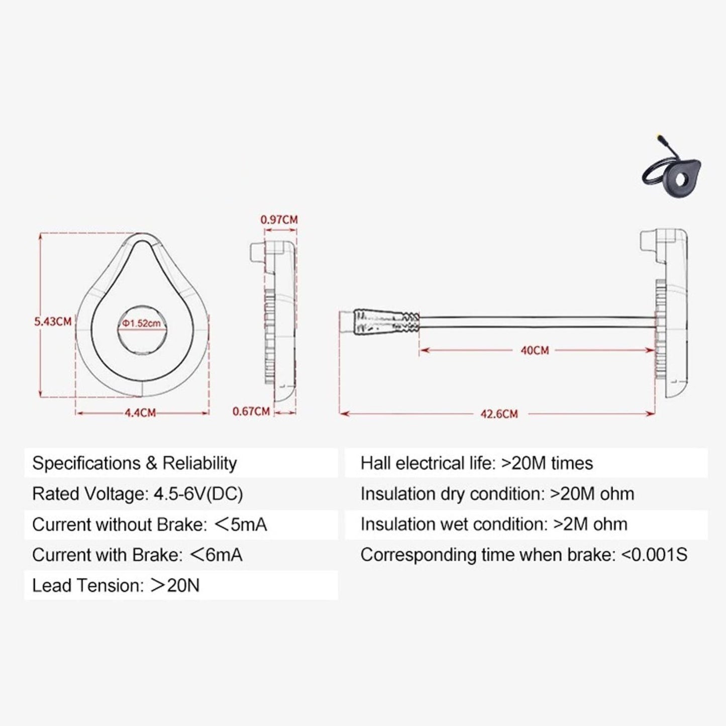Ebike Pedal Assist Sensor Double Hall 12 magnet PAS System for Hub Motor Kits