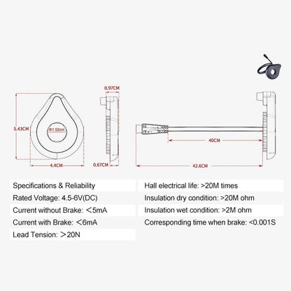Ebike Pedal Assist Sensor Double Hall 12 magnet PAS System for Hub Motor Kits