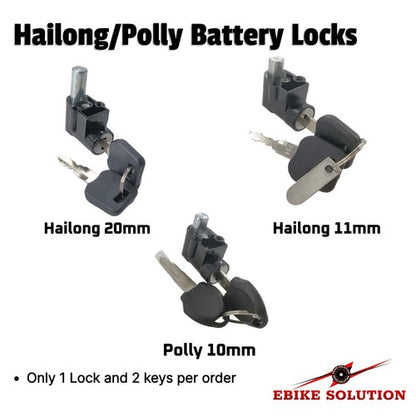 Lock For Hailong Battery Case Power Lock & Key For Hailong Polly ebike solution