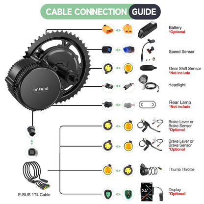 Bafang Can-Bus BBS02B 48V 750W Mid-drive Bicycle Kit E-bike Conversion Kit