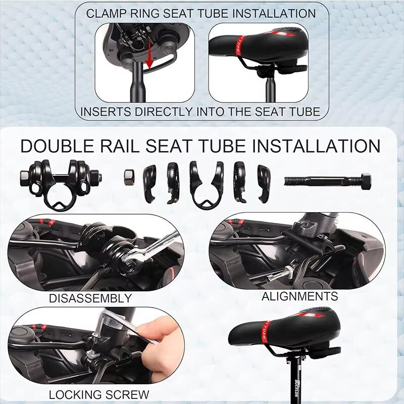 eBike Soft Saddle MTB Bike Seat Shock Absorbing Hollow Breathable Comfortable