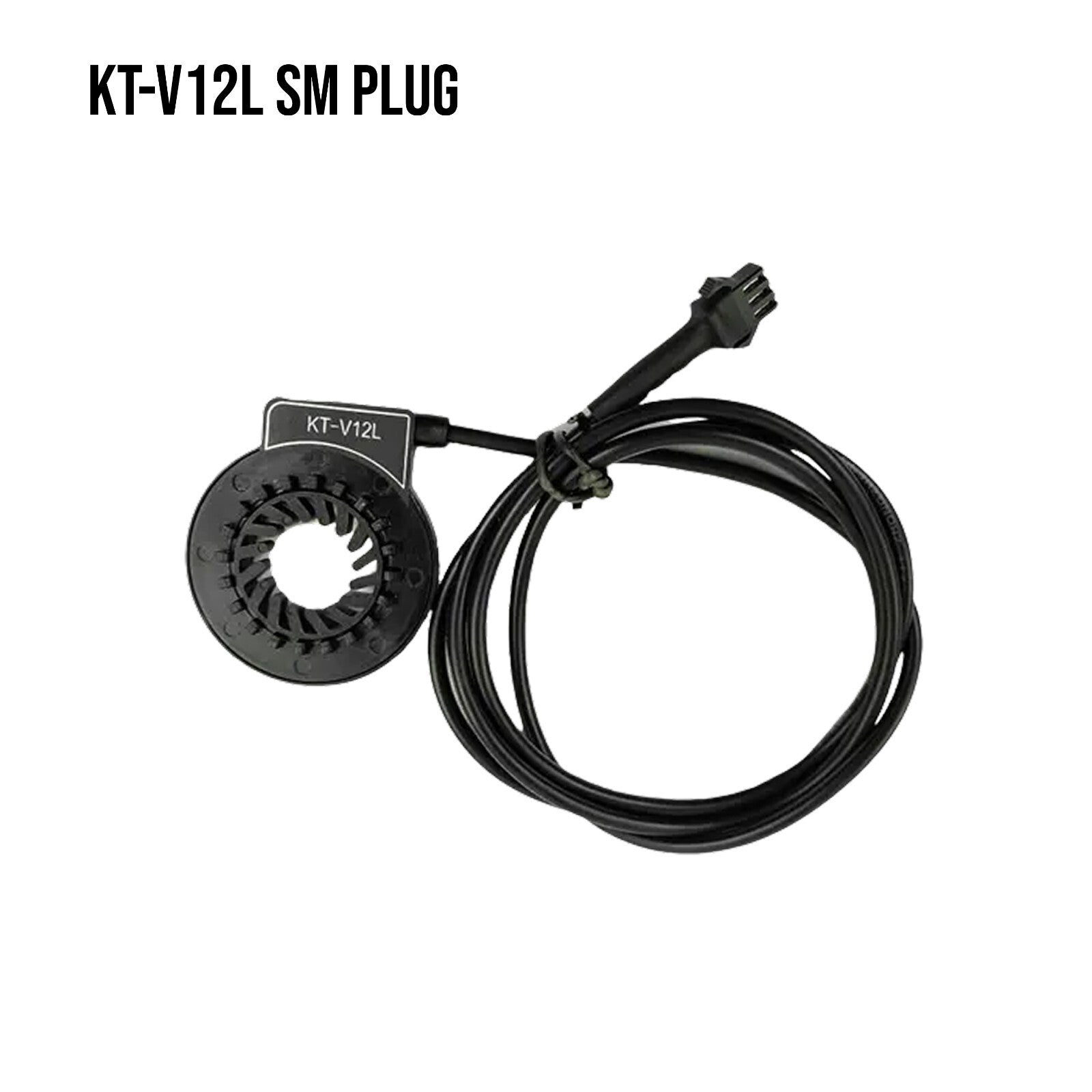 KT-V12L SM plug with black cable on a white background
