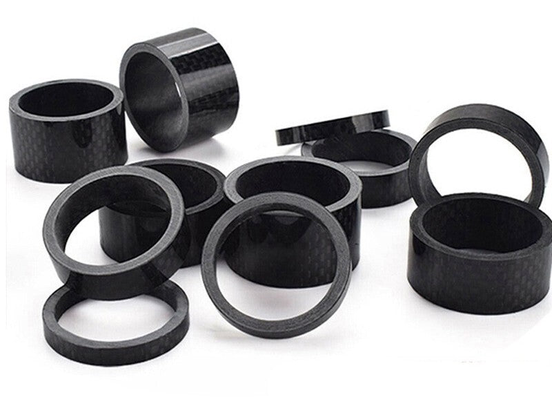 Stem Spacers Carbon Fiber Headset Fork Washer 1-1/8" Threadless Parts 11Pcs/Set