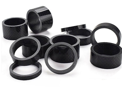 Stem Spacers Carbon Fiber Headset Fork Washer 1-1/8" Threadless Parts 11Pcs/Set