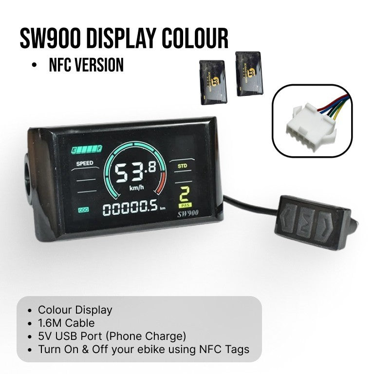 SW900 display color with NFC version on a white background