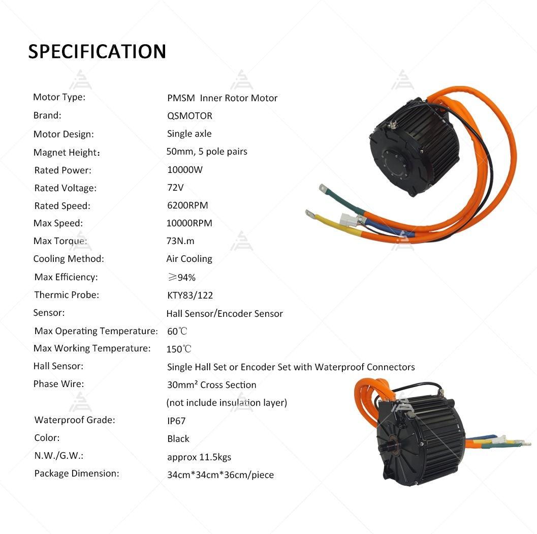 BLDC Mid-Drive QS165 35H 48-72V 5KW Hall Type Dirt Bike
