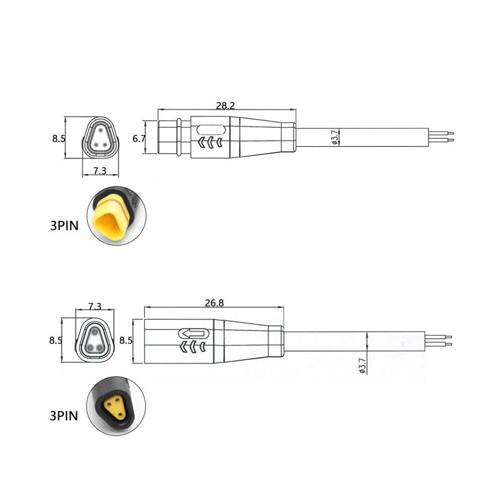 BAFANG Ebike 3 pin Triangle Extension Cable CAN System M/F 60cm