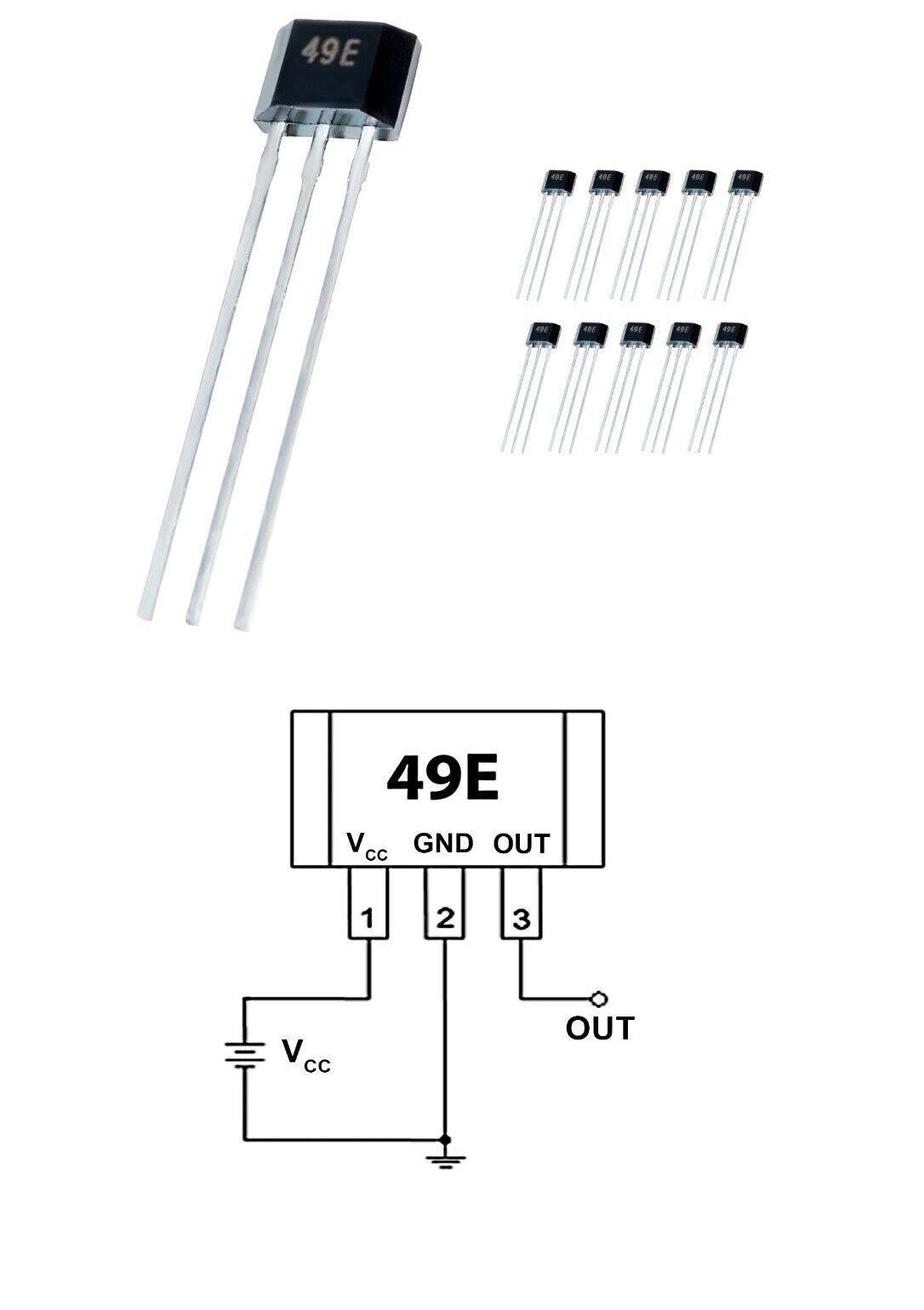 6 Pieces Honeywell SS49E Linear Hall Effect Sensors 3-Pin  EBike Throttle Repair