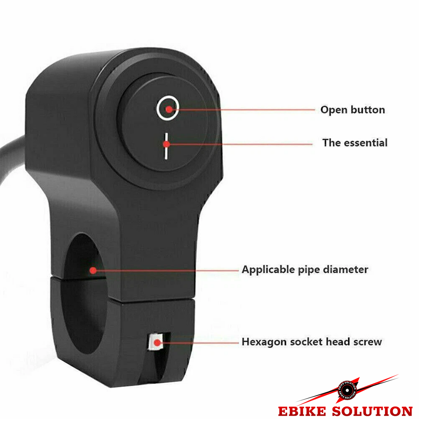 Motorcycle Headlight Switch 2 Pin Fog Spot Light Waterproof  Motorbike Handlebar