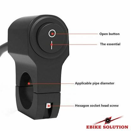 Motorcycle Headlight Switch 2 Pin Fog Spot Light Waterproof  Motorbike Handlebar