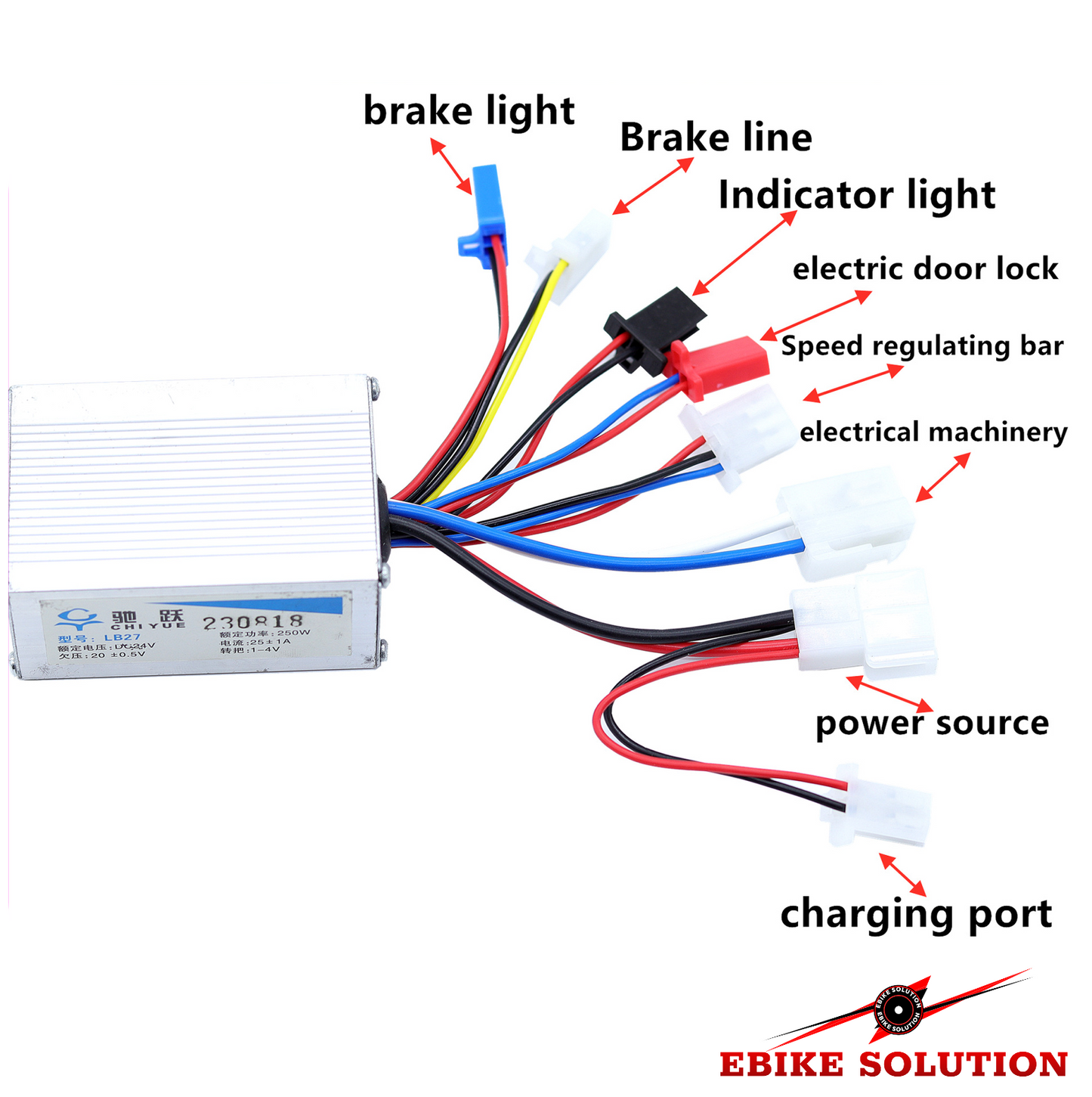 ZY MY Electric Motor 24V 350W High Speed 2500rpm DC 16.5A for E Scooter E-Bike