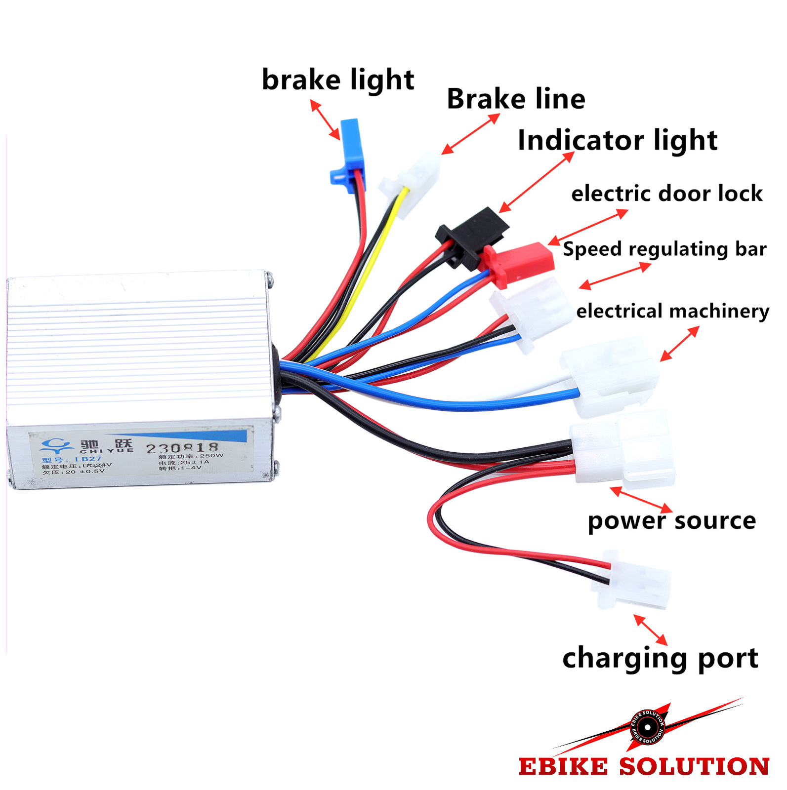 ZY MY Electric Motor 24V 350W High Speed 2500rpm DC 16.5A for E Scooter E-Bike
