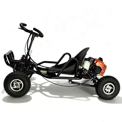 90cc Petrol Off-Road Go Kart Buggy 4-Wheel Pull Start Suspension Black Frame 4in ebike solution