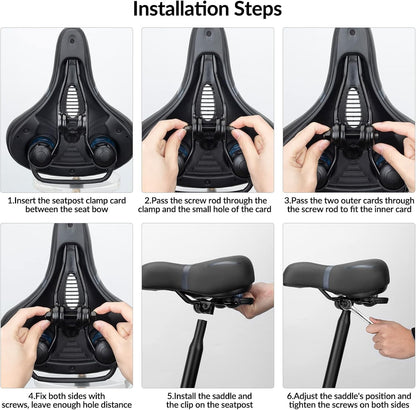 Bike Saddle Comfortable Soft Reflective Shockproof Bicycle Saddle