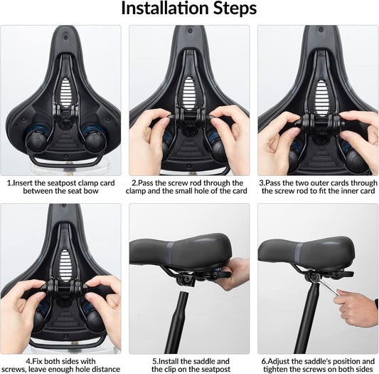 Bike Saddle Comfortable Soft Reflective Shockproof Bicycle Saddle